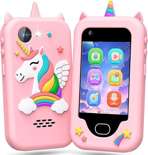 Lapare Teléfono inteligente para niños para niñas, regalos de cumpleaños de Navidad para niñas de 3 a 10 años, juguetes para niños, teléfono de