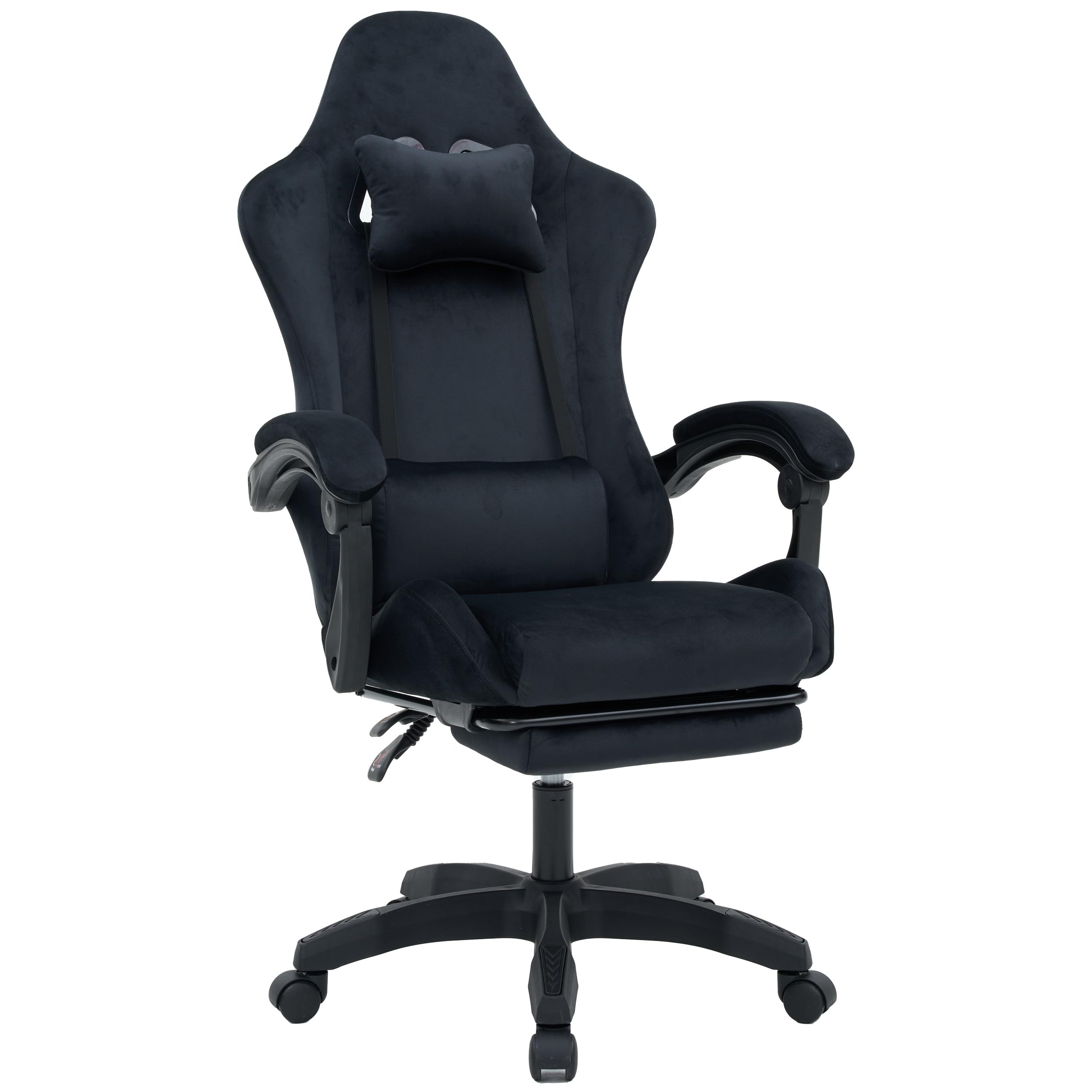Bentifar Ergonomic Gaming Chair with Footrest, High-Back Design, Adjustable Recline, Breathable & Comfortable Fabric, Lumbar Support, Large Size for Adults