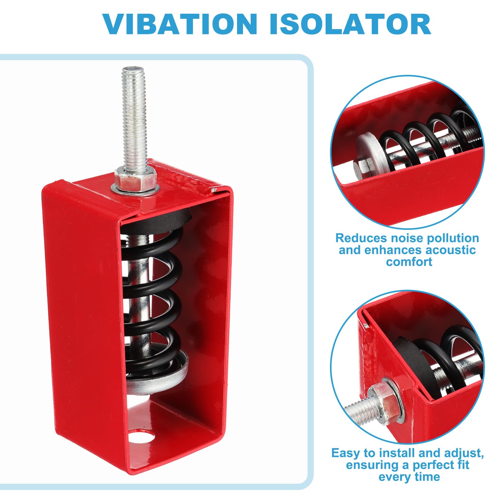 PATIKIL Supporti A Molla Per Isolamento Vibrazioni Da Soffitto, 2 Pezzi 265lbs Supporti Antivibrazione Meccanici Per A/C Processore Aria Camera Da Letto Teatro Studio, (XHS) Rosso