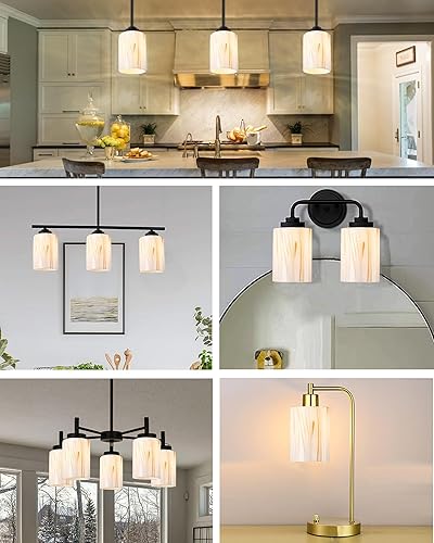 Miniatura 5 de Pantalla de lámpara cilíndrica de vidrio para mini lámpara colgante de 1.65 pulgadas de altura de ajuste de 5.5 pulgadas, aplique de pared para