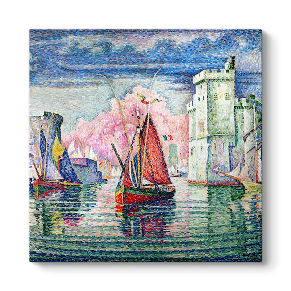 Paul Signac - La Rochelle Limanına Giriş Tablosu 100 x 100