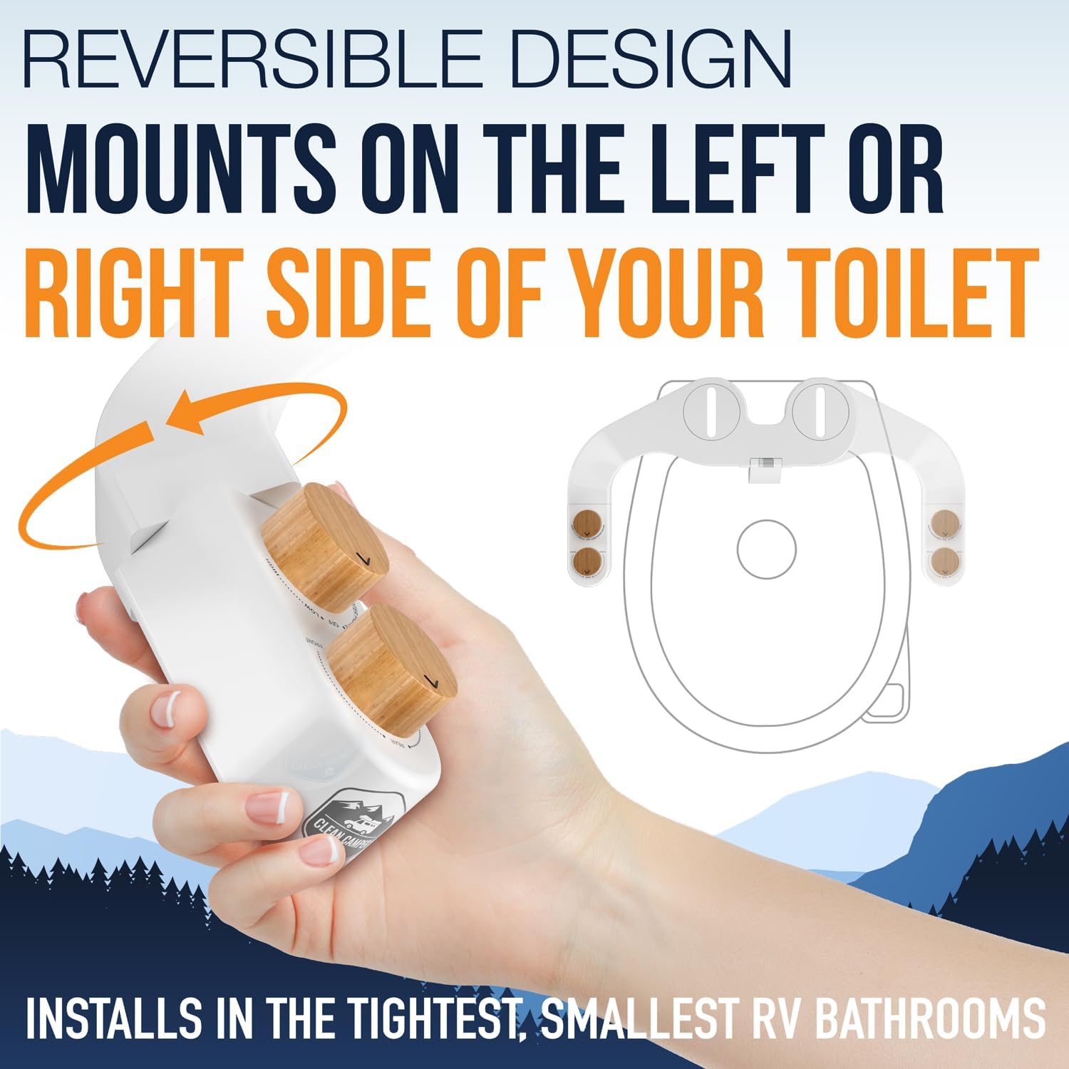 The Original RV Bidet Self-Cleaning Dual Nozzles Non-Electric Reversible Design Easy Installation RV Waterline Compatible Adjustable Gentle Water — view 8