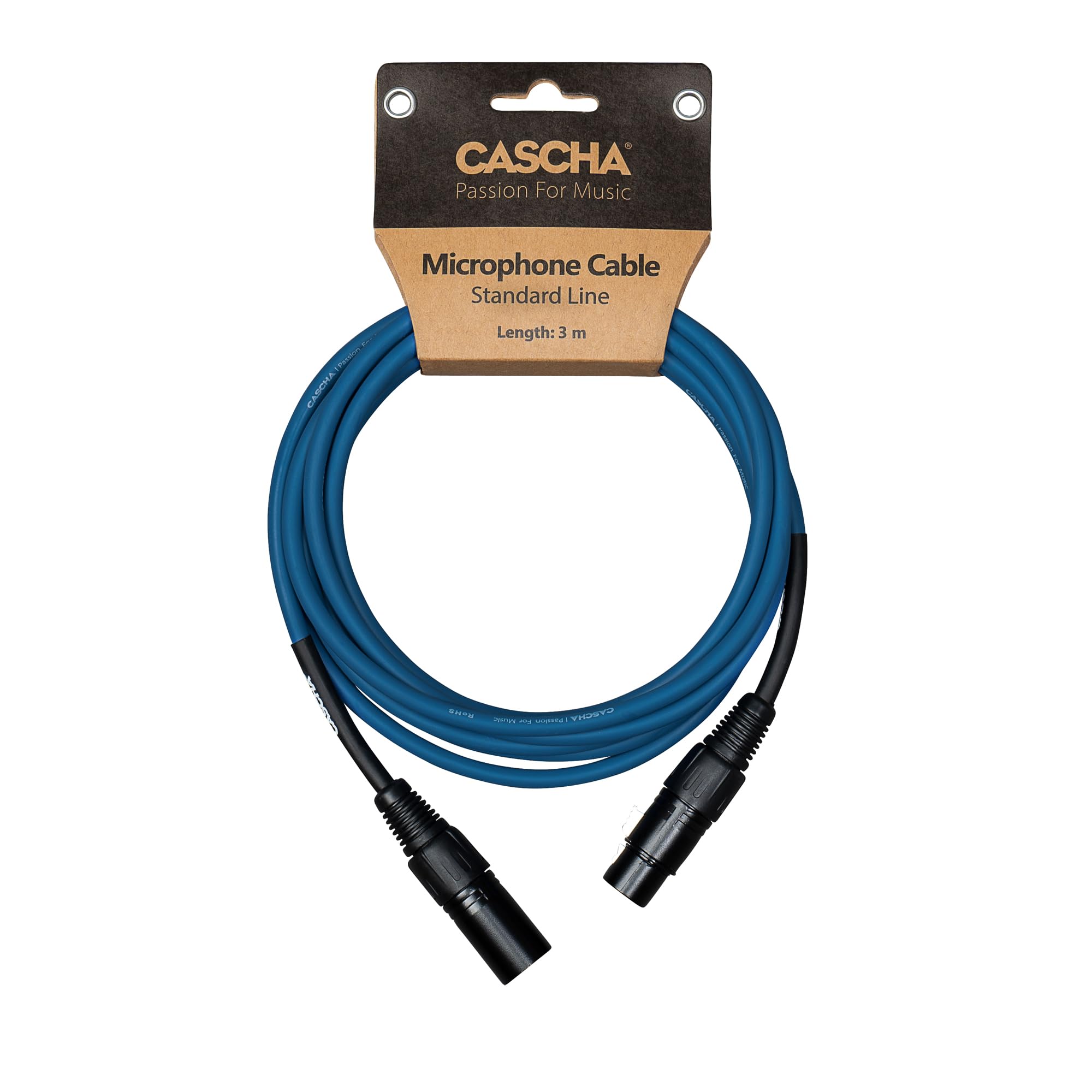CASCHA Standard Line Microphone Cable (XLR), Blue, 9m - Image 4