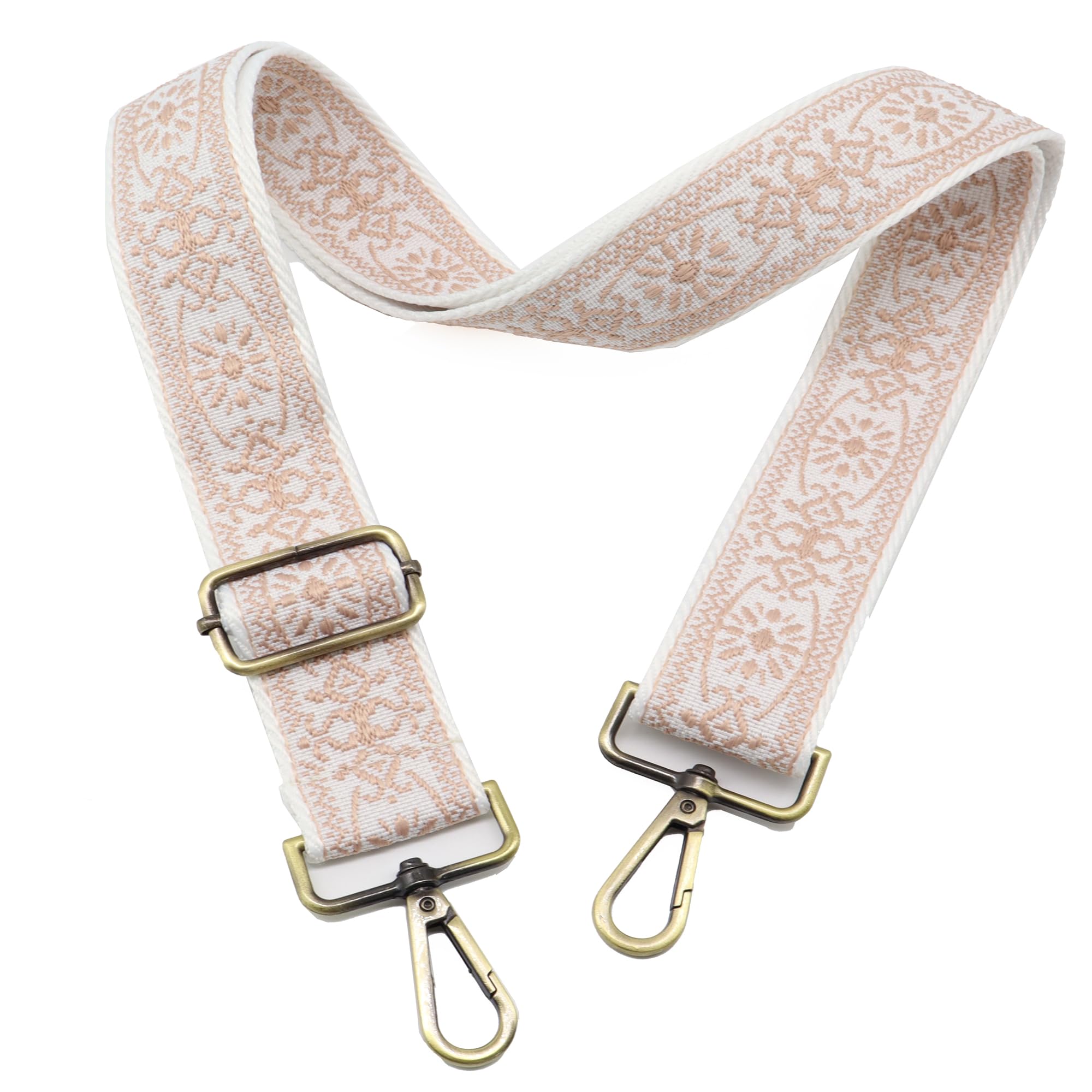 LEMEDE Purse Strap Adjustable Replacement Crossbody Bag Strap Retro Jacquard Embroidery Shoulder Straps for Canvas Bag
