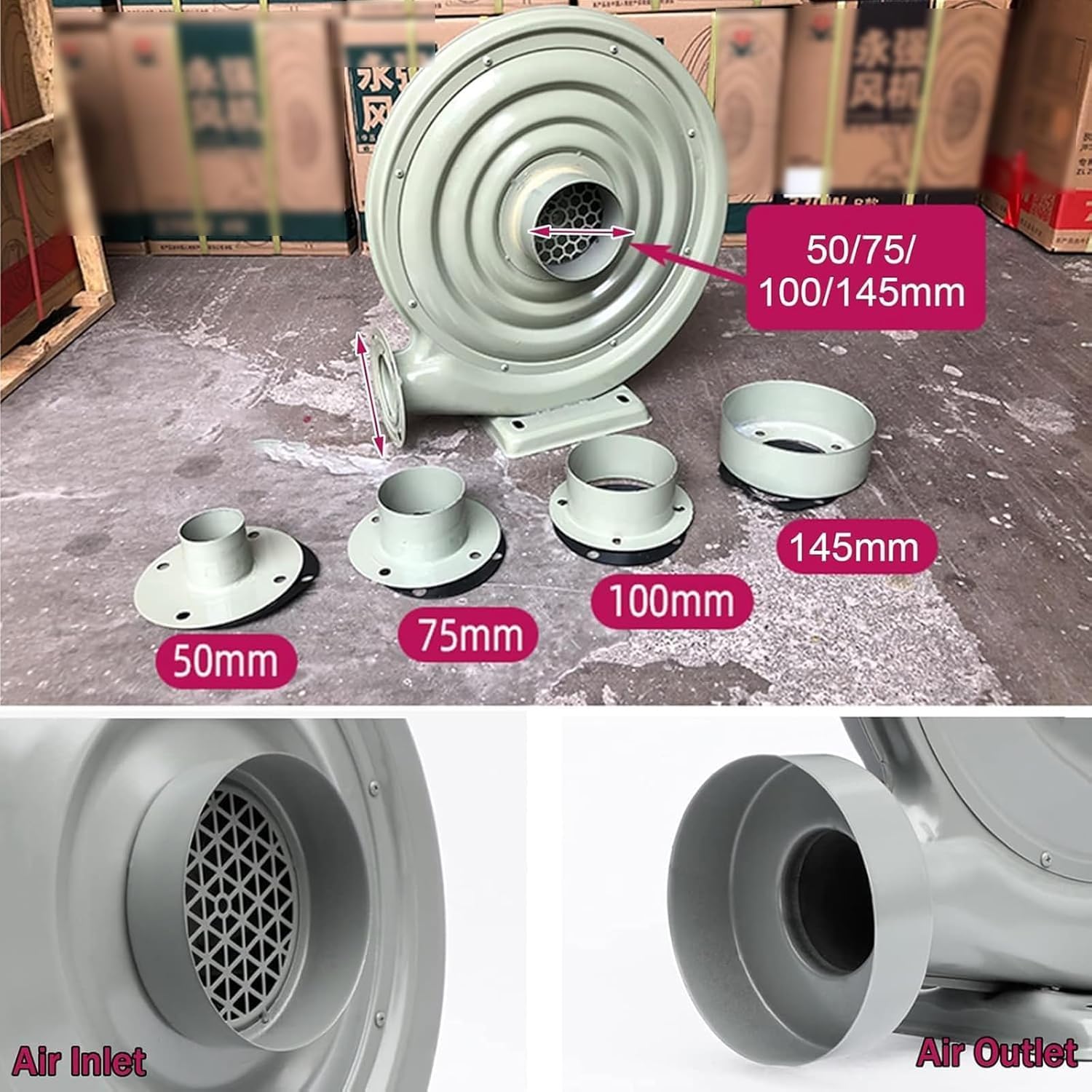 Wood Chip Dust Extractor, Utility Blower, Low Noise Extractor Fan for Industrial, Removes Fumes and Dust Efficiently, Blower Ventilator for Woodworking Laser Engraving Workshop