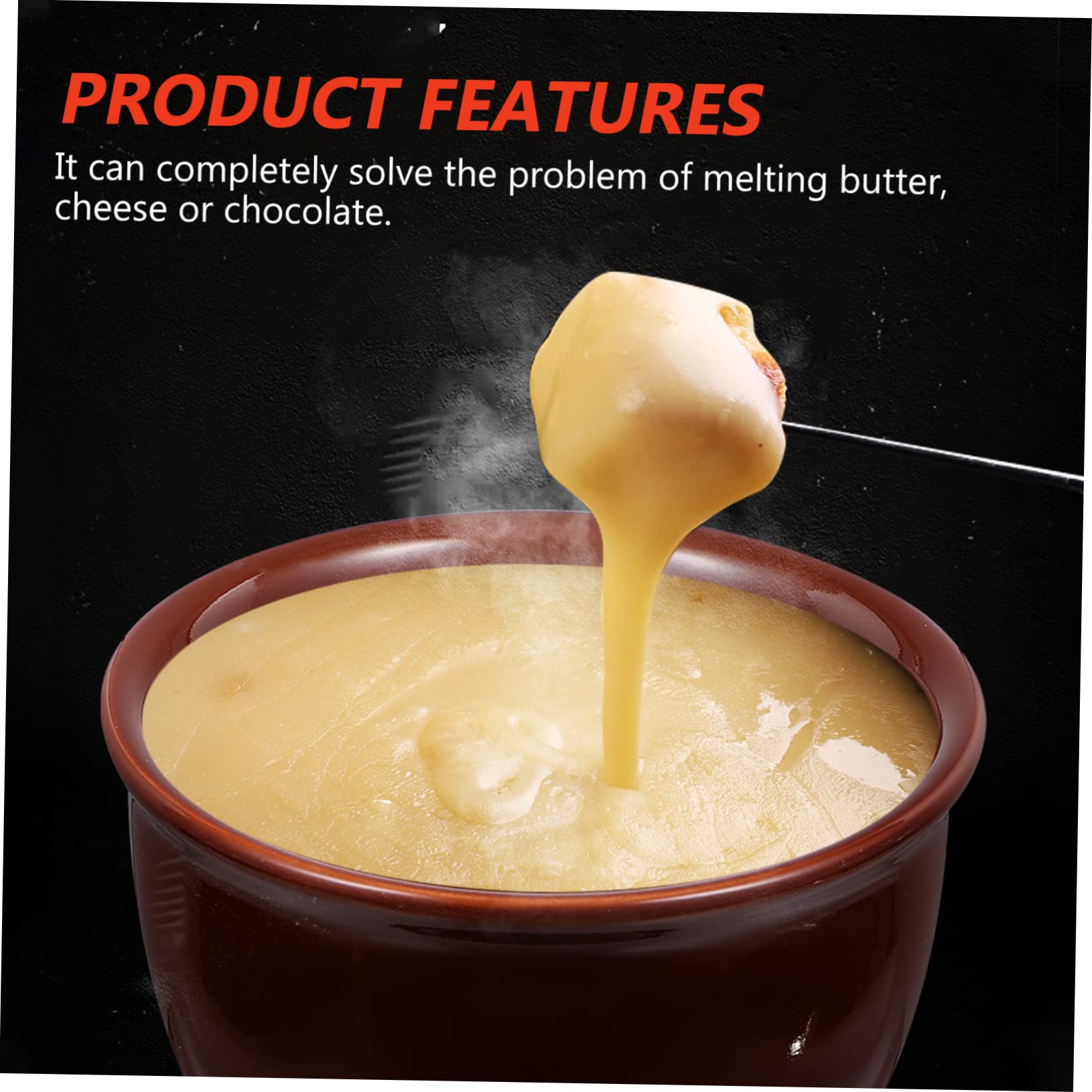 PRETYZOOM White Chocolate Melting Wafers Melting Chocolate Candy Melts Cheese Fondue Set Fondue Candle Butter Warmer
