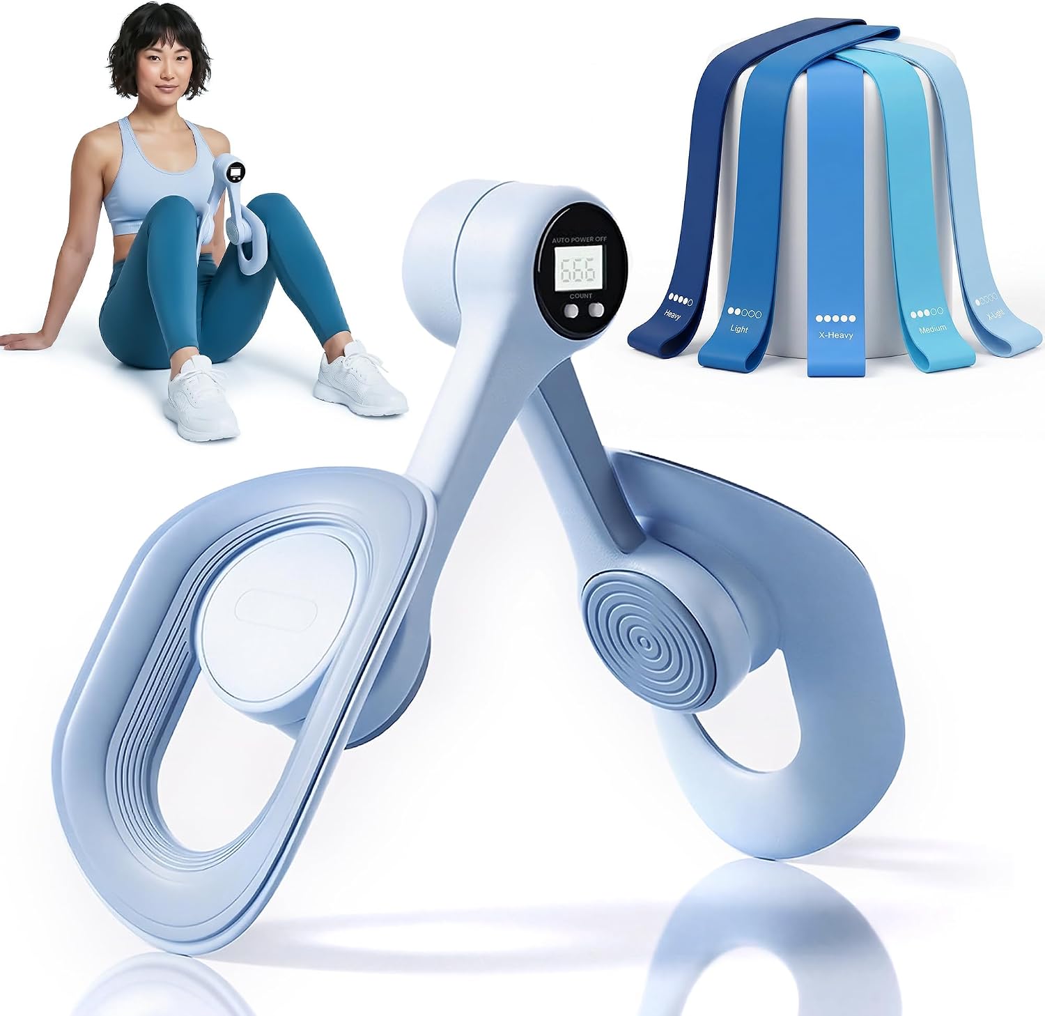 Thigh Trainer Master with 5 Resistance Bands, Ultimate Kegel Exerciser, Pelvic Floor Muscle | Thigh Hip Master Trainer Inner Thigh Exerciser | Pelvic Floor Trainer for Women