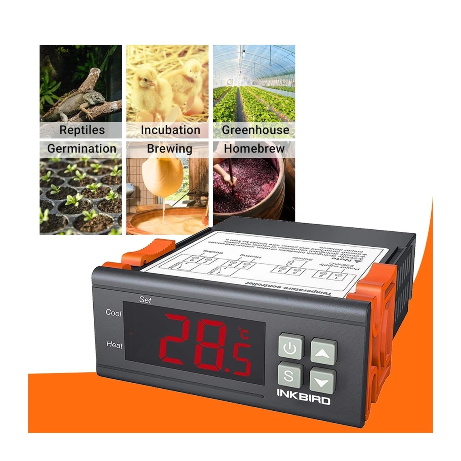 Wielofunkcyjny cyfrowy regulator temperatury LED, 220 V/12 V, termostat do inkubatora, termoregulatora ogrzewania i chłodzenia