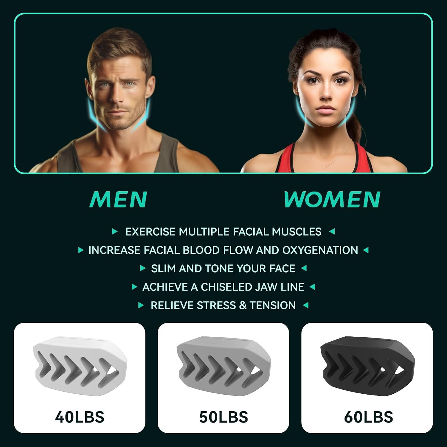 6PCS Jaw Exerciser, Jaw Exerciser for Men & Women, Jaw Shaper, 3 Resistance Levels, Suitable for Beginners, Intermediate and Advanced Users