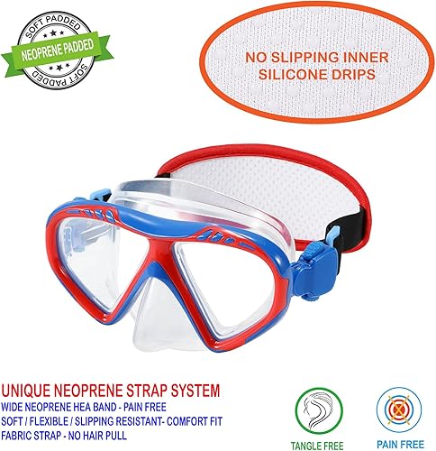 Miniatura 2 de Gafas de natación para niños pequeños, correa de tela, gafas de natación para niños de 3 a 6 años Araña