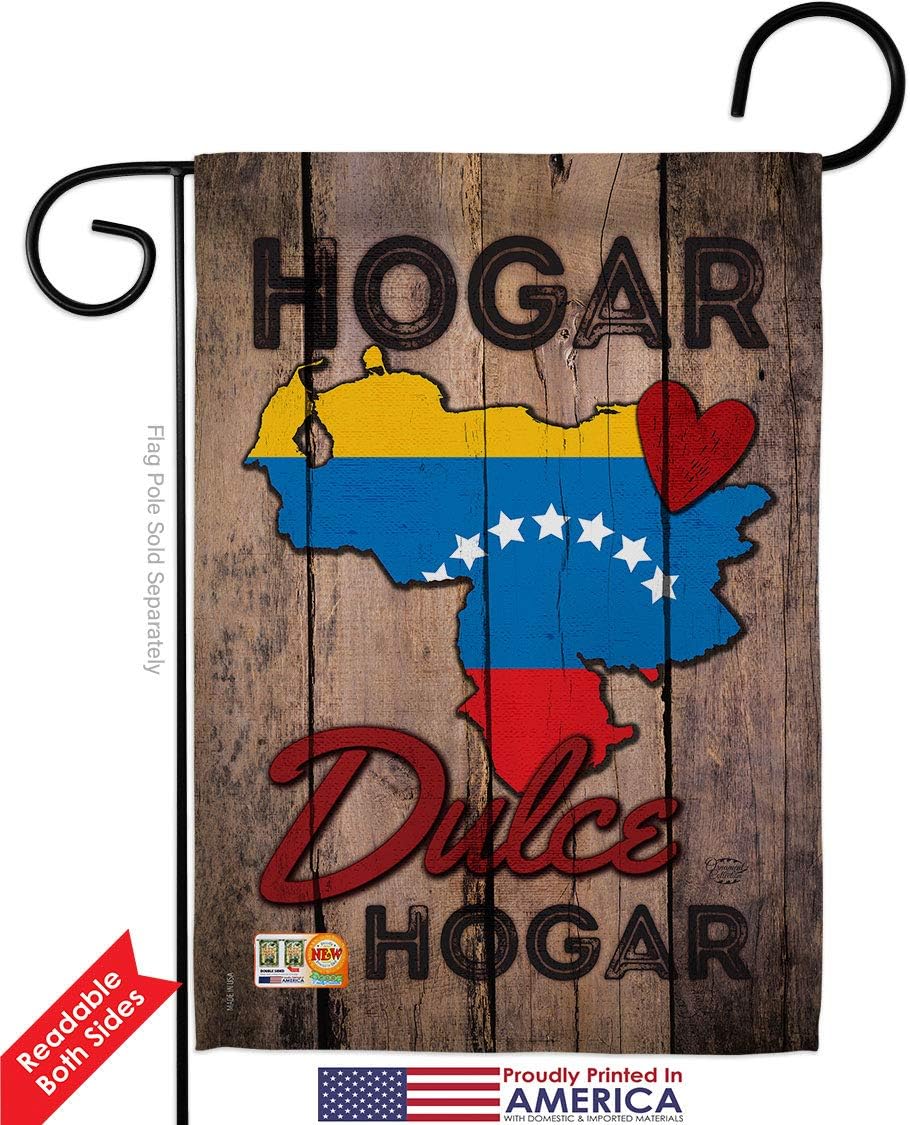 Country Venezuela Hogar Dulce Garden Flag Set Wall Hanger Regional Nationality Nation International World Particular Area Small Decorative Gift Yard House Banner Double-Sided Made In USA 13 X 18.5
