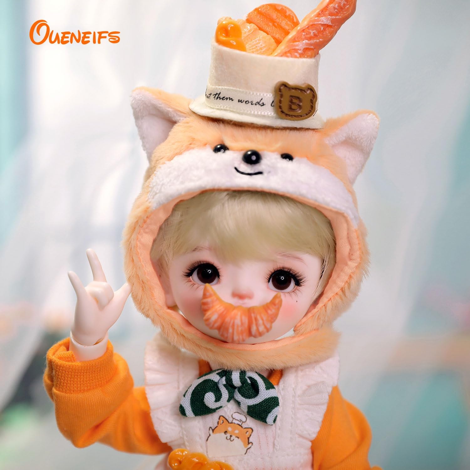 Oueneifs May BJD Doll 1/6 FullSet B Winter Cute Baker Bread Ball Jointed Dolls Resin Toy for 15+ Year Old