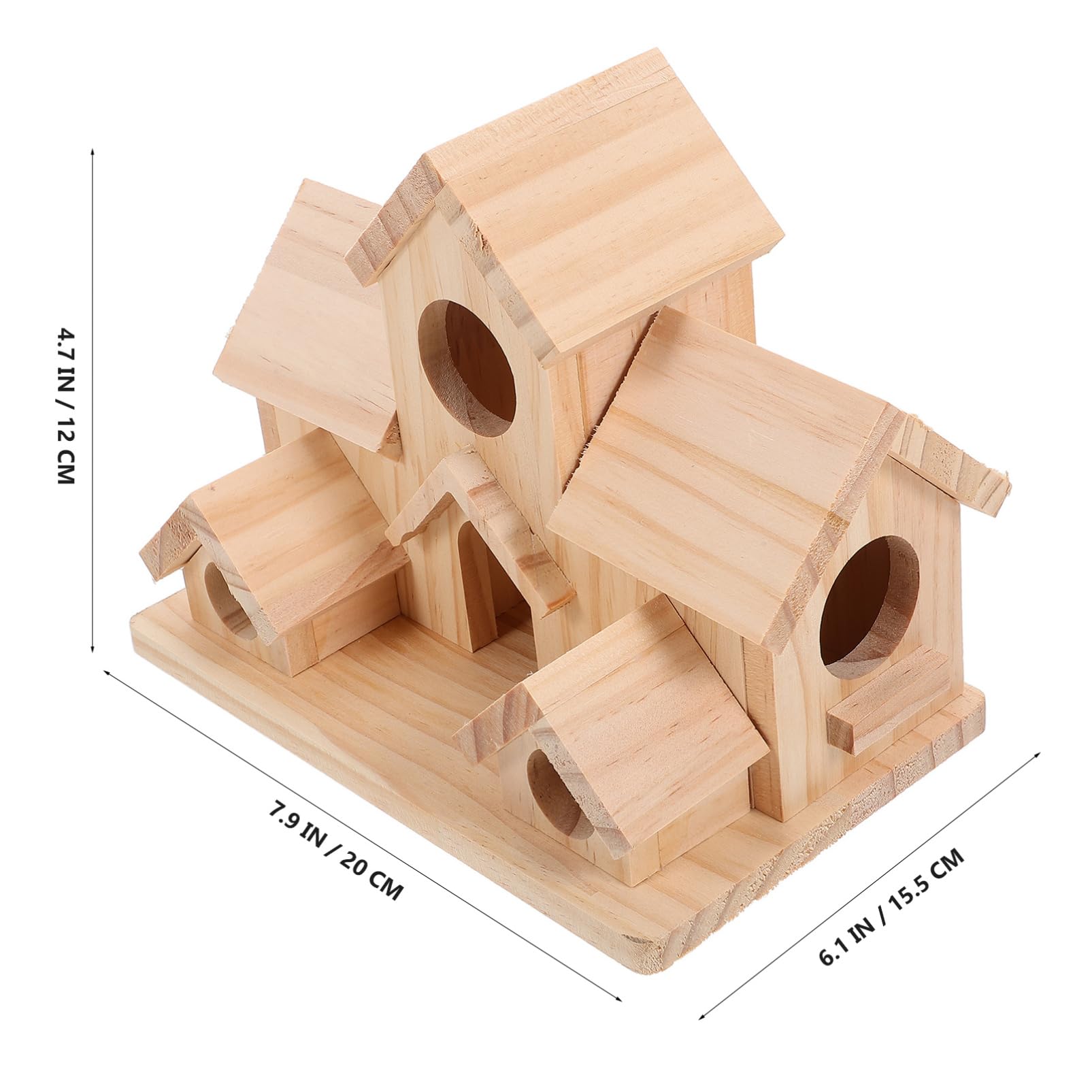 Toddmomy Casa de Madera para Colibríes de 6 Agujeros para Uso en Exteriores: Comedero para Pájaros Estacas para Jardín Pájaros Pequeños Colibríes Decorativos