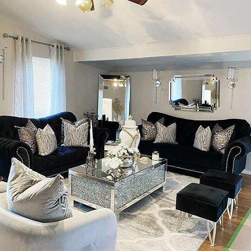 Miniatura 7 de Autdot Espejo de sala de estar para decoración de pared, espejo decorativo con marco de vidrio biselado, espejo de acento moderno para comedor,