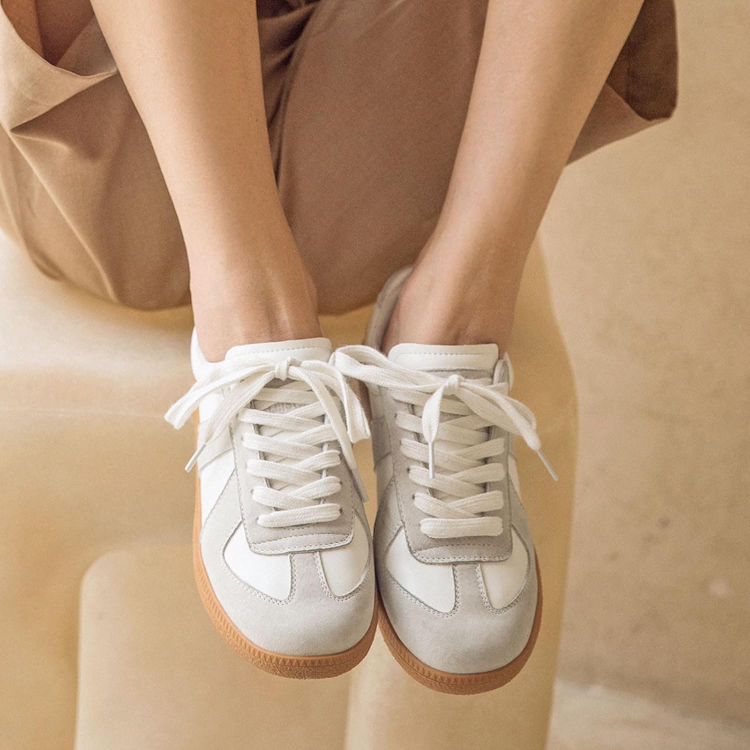 SALE♪関税込[BFYSYO] Fashion Sneakers Women,Leather Casual Lace Up