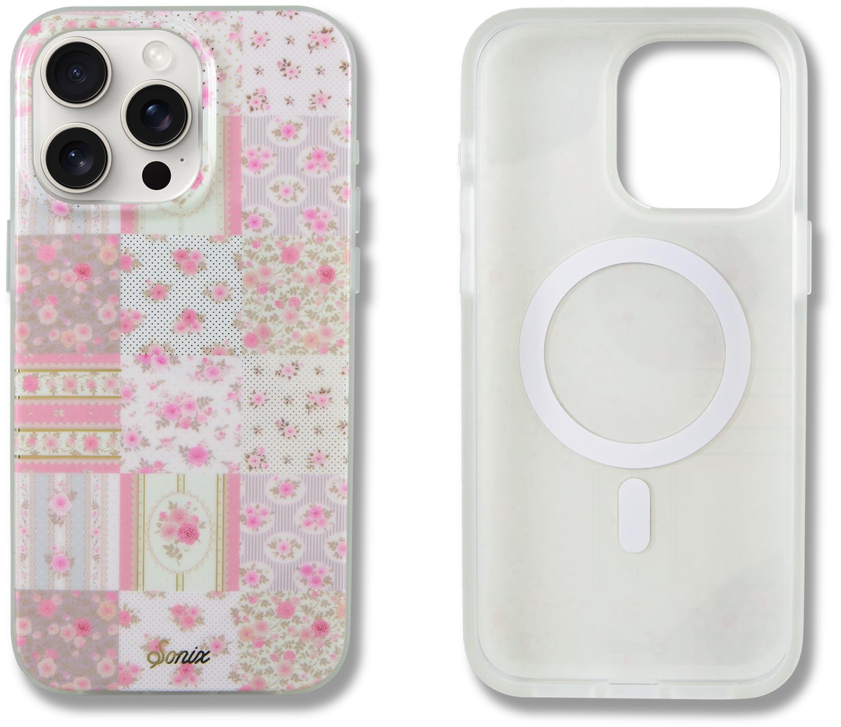 Sonix Protective Phone Case for iPhone 15 Pro Max | Compatible with Magsafe | 10ft Drop Tested | Patchwork Cottage