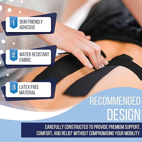 Miniatura 6 de SB SOX Cinta de kinesiología sintética profesional (opciones precortadas y sin cortar), opción de tela de rendimiento más duradera que nuestra cinta