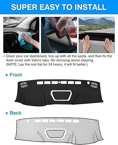 Vista 125 de Autorder Alfombrilla de cubierta de salpicadero para Ford F150 F250 F350 1992-1996 Accesorios Cubierta de tablero de franela para salpicadero