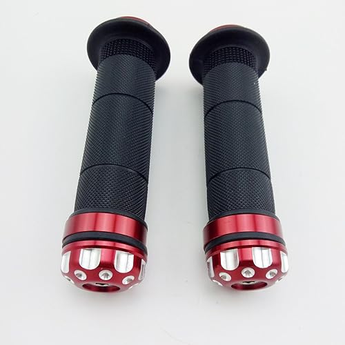 Miniatura 8 de Universal aluminio CNC motocicleta 78 "0.866 in manillar Grips goma gel mano apretones con extremo de barra