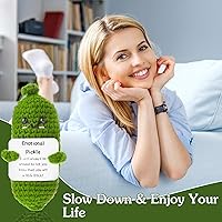 Vista 5 de Figuras de Pepino en Vinagre Emocionales de Crochet, 2 Piezas Hechas a Mano Divertidas Figuras de Pepino en Escabeche Lindas Adornos Tejidos a Mano