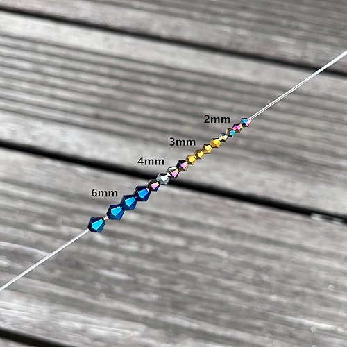 Miniatura 3 de 4500 cuentas de cristal bicono de 0.079 pulgadas, pequeñas cuentas de vidrio de bicono facetadas a granel para hacer joyas, manualidades, pulseras,