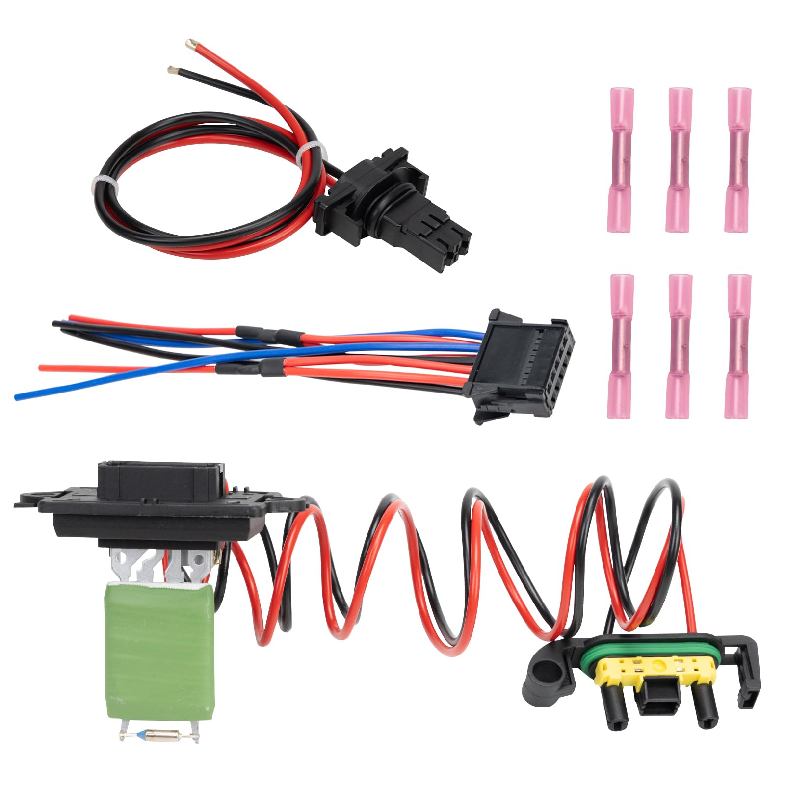 Resistenza al motore del ventilatore di riscaldamento compatibile con Clio 3 Scenic 2,7701209803,Kit di resistenza del motore del ventilatore con cablaggio compatibile con MK3 Grand Modus