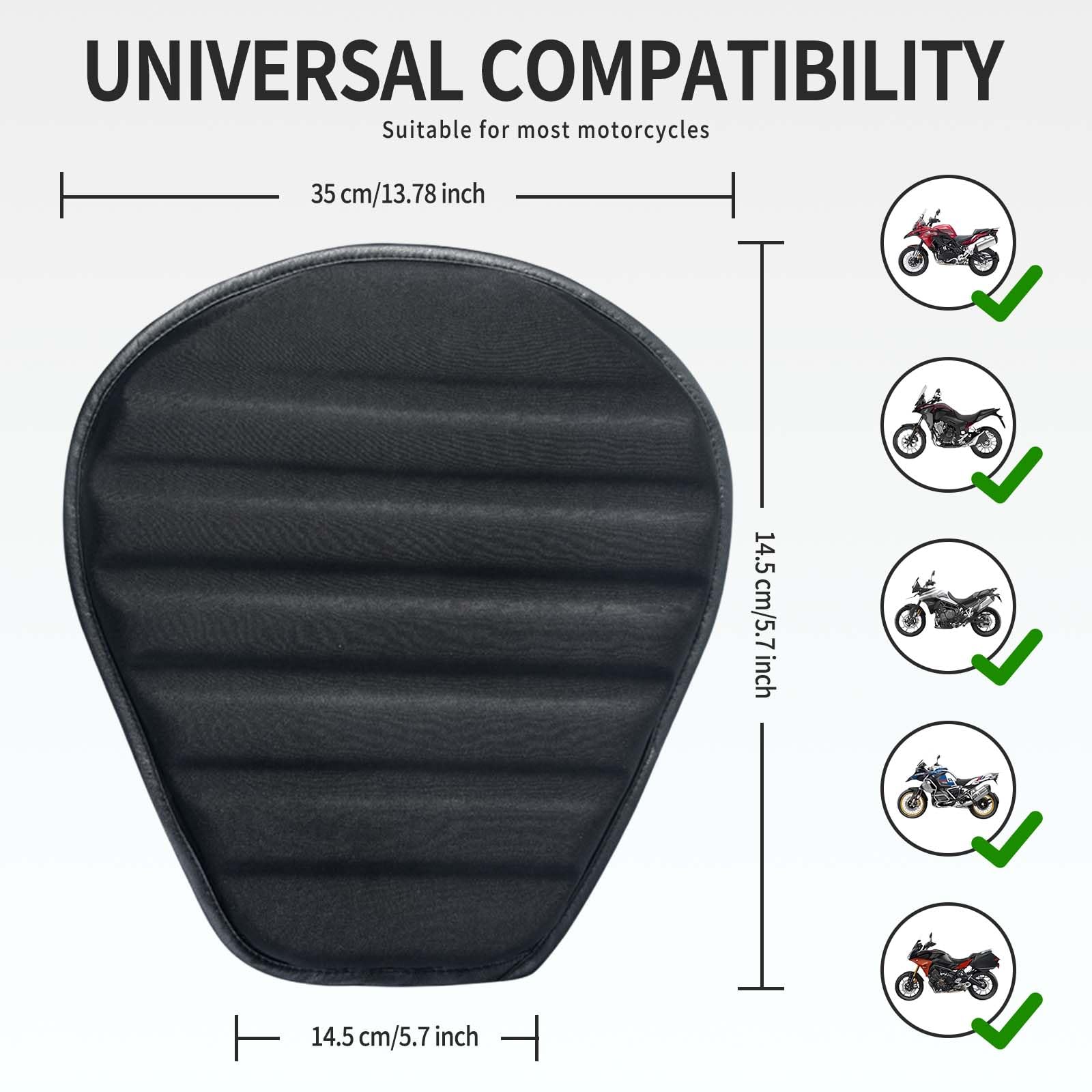 Cuscino per Sella Da Moto a Forma Di Onda,Nuovissimo Sella Gel Moto TPE,Comodo,Traspirante e Decompressivo,Adatto per Viaggi a Lunga Distanza,Cuscino Sedile Moto