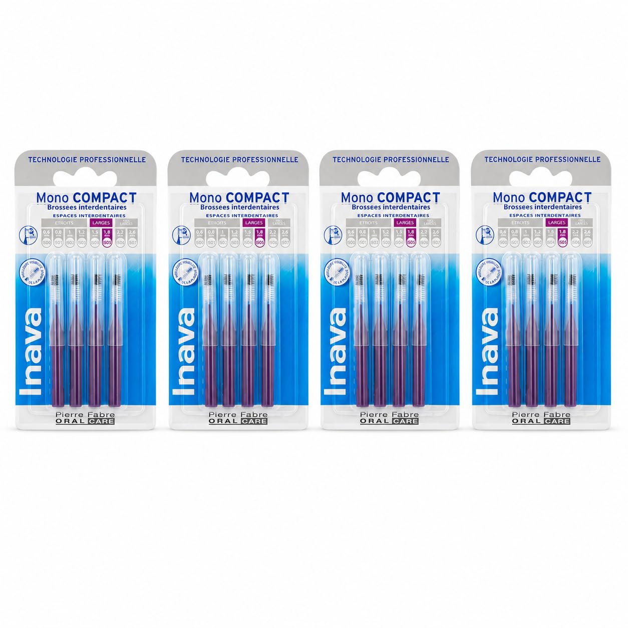 Mono Compact Brossettes Interdentaires Violettes ISO 5 1,8 mm Lot 4 Boîtes