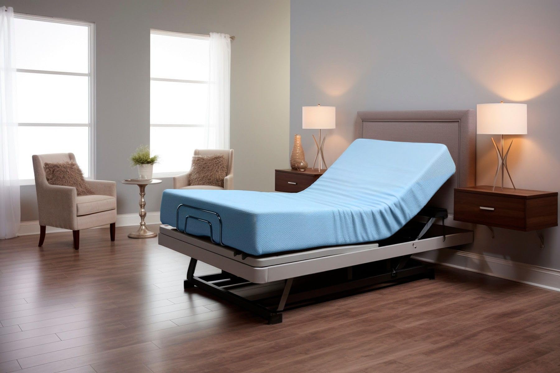 DORMISSIMO Matelas 90X190 Medical- GÉRIATRIQUE Épaisseur 20 cm - pour lit médicalisé et articulés - Mousse thérapeutique - Déhoussable et imperméable