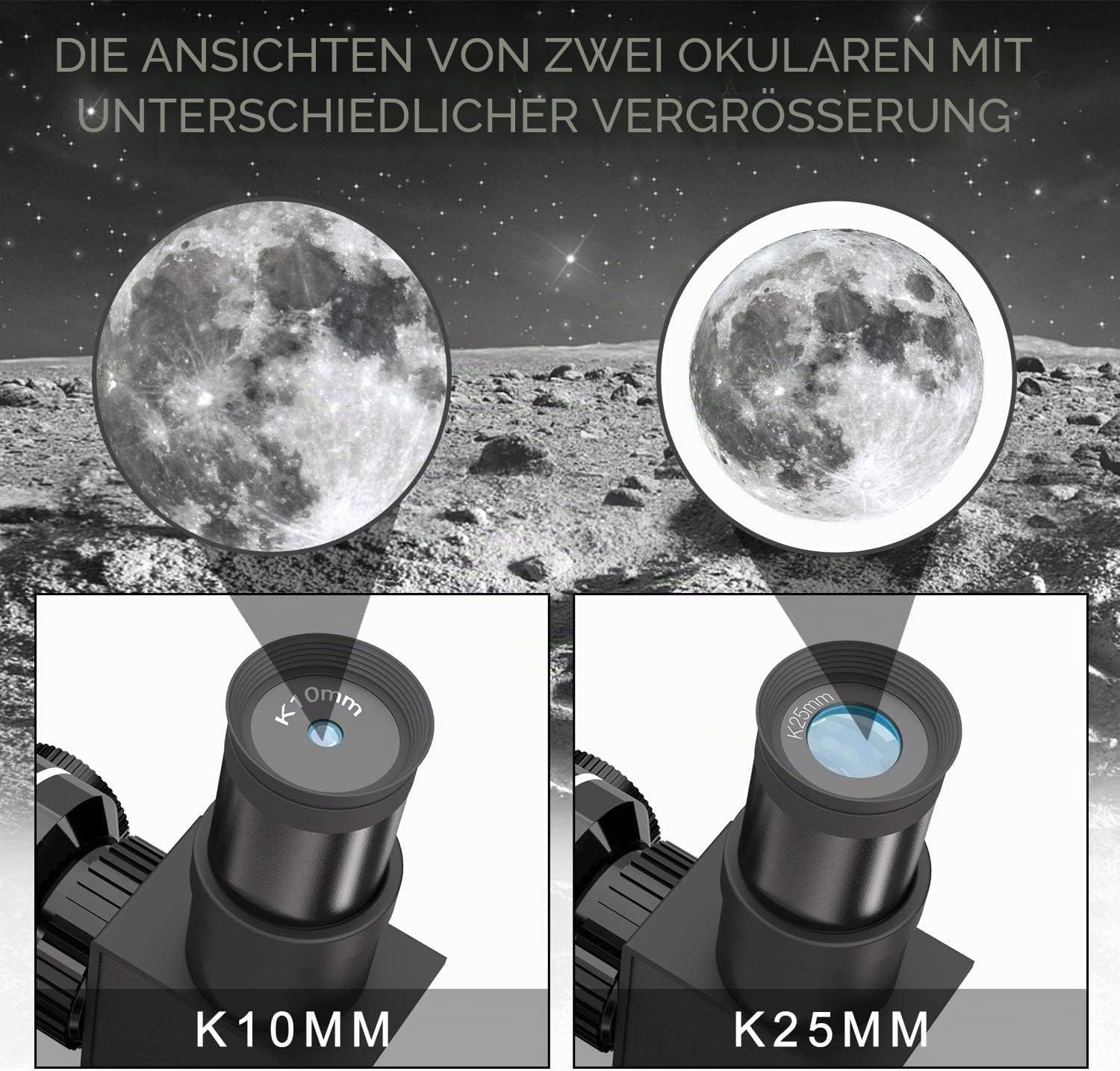 Teleskop für Kinder und Einsteiger für Beobachtung von Himmel und Landschaft- 70mm fernrohr Teleskop Astronomisches Mit verstellbarem Stativ