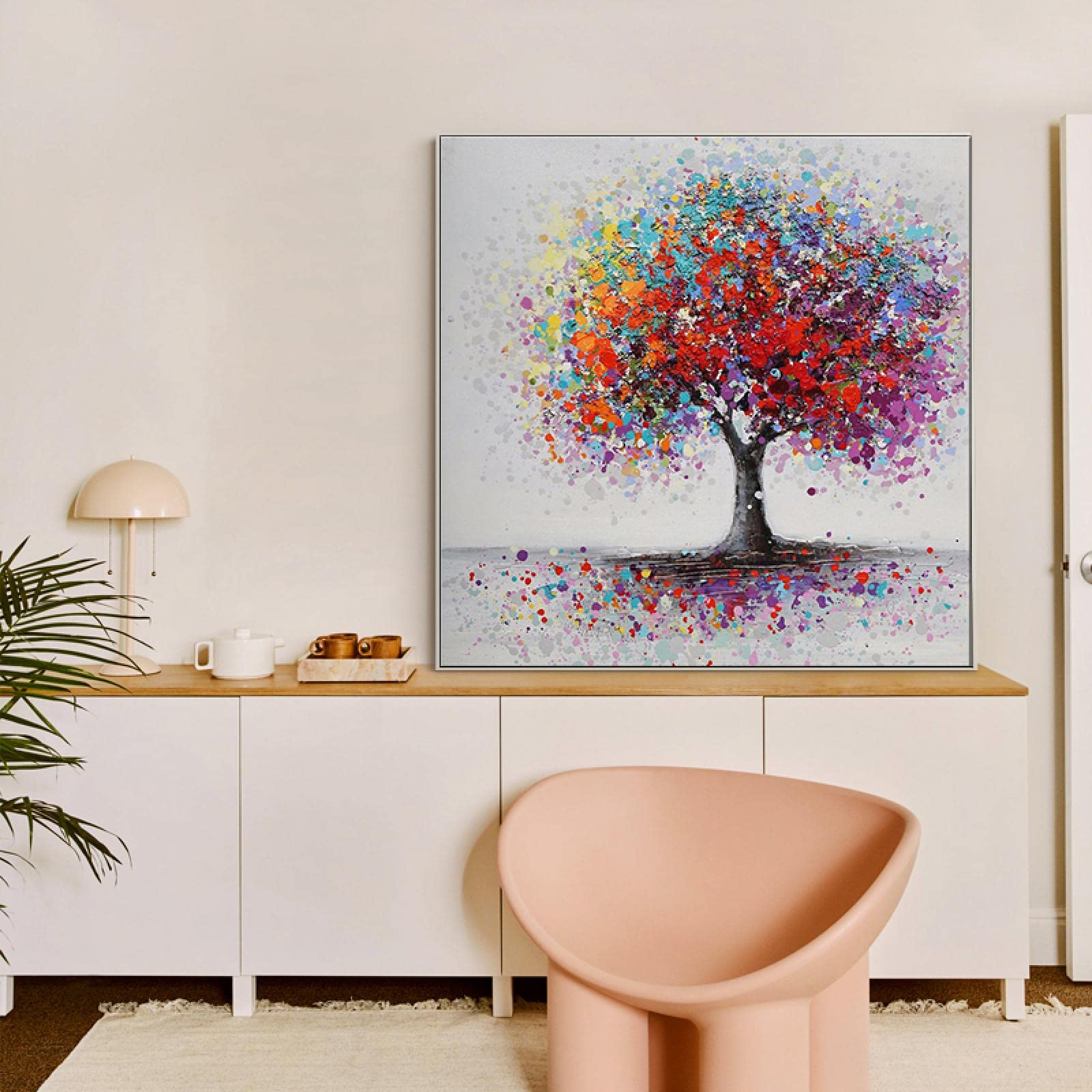 Toile Murale Arbre De Vie 30x90 Cm - Impression Géométrique Moderne Printemps-été Sans Cadre