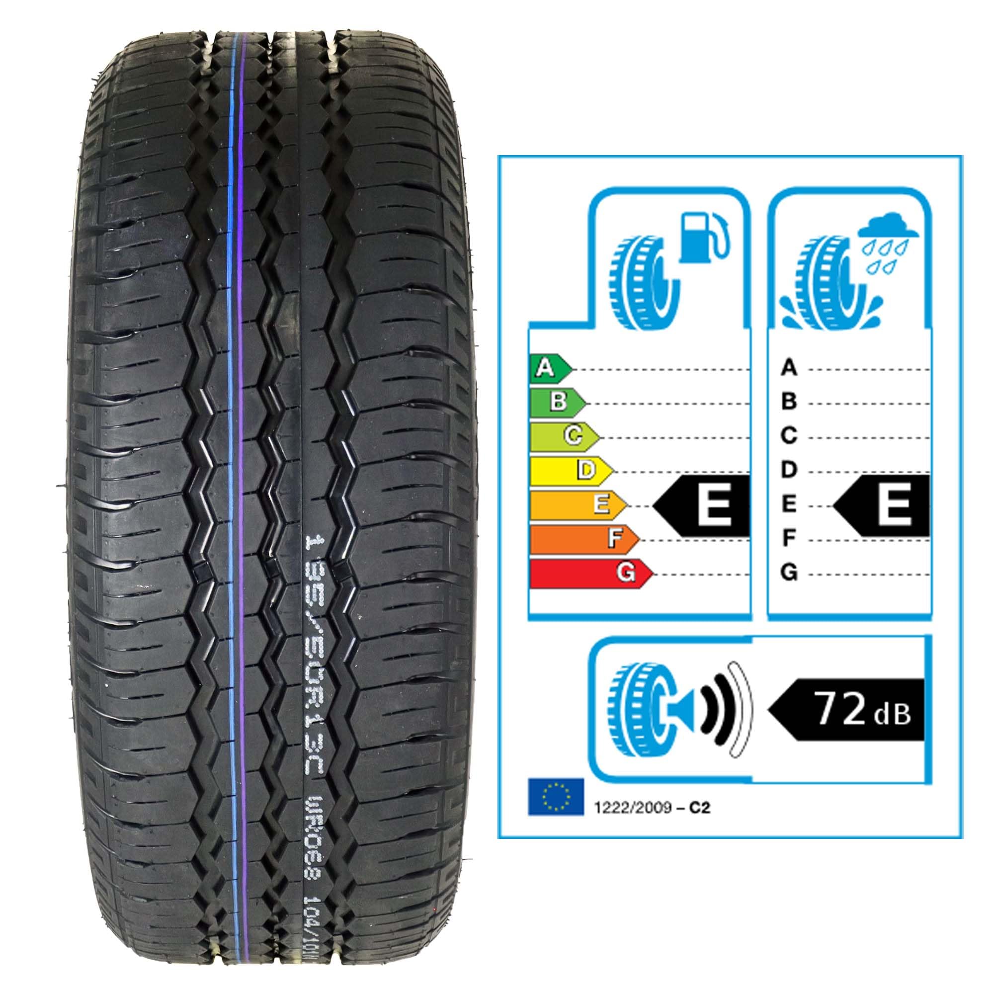 The Drive 2x Komplettrad 195/50 R13 C 104/101N M+S für Pkw-Anhänger & Caravan – Felge 6Jx13 H2 ET30 – Lochkreis 5x112 – Tragkraft bis 900kg – Metallventil – Ersatzräder für Anhänger