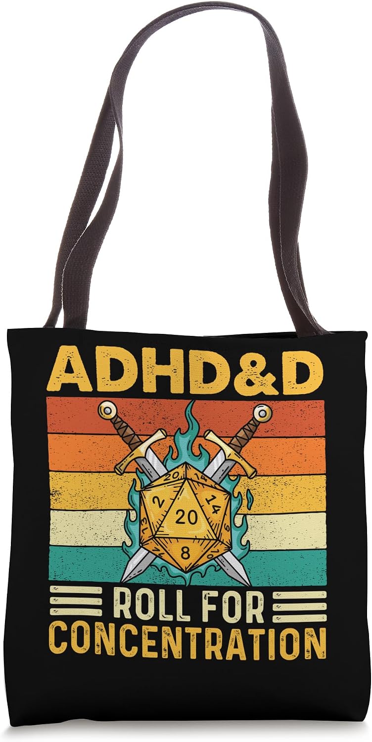 ADHD&D Roll For Concentration - RPG Tabletop Games Tote Bag