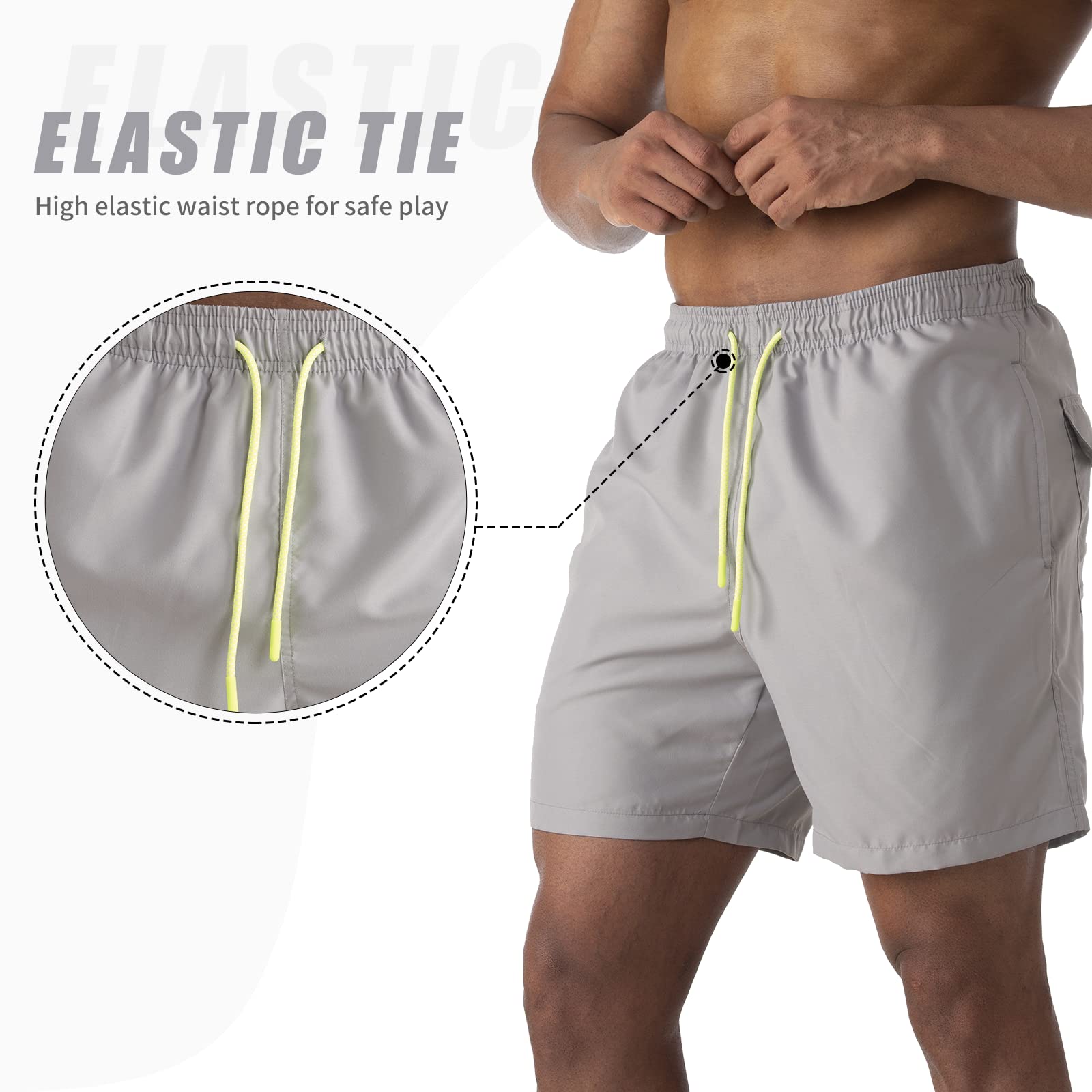 EDOTON Costumi da Bagno Uomo, Leggeri ad Asciugatura Rapida Costume Piscina Uomo Lungo Impermeabili Costume Uomo Mare con Cintura Regolabile e Tasche/Nuoto/Surf/Casual