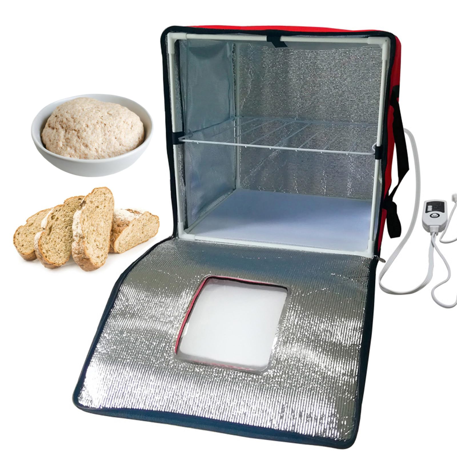 Máquina de fermentación de yogur con control de temperatura, temporizador ajustable para yogur, pan, natto y vino de arroz, 0-12 horas, ideal para fermentación doméstica