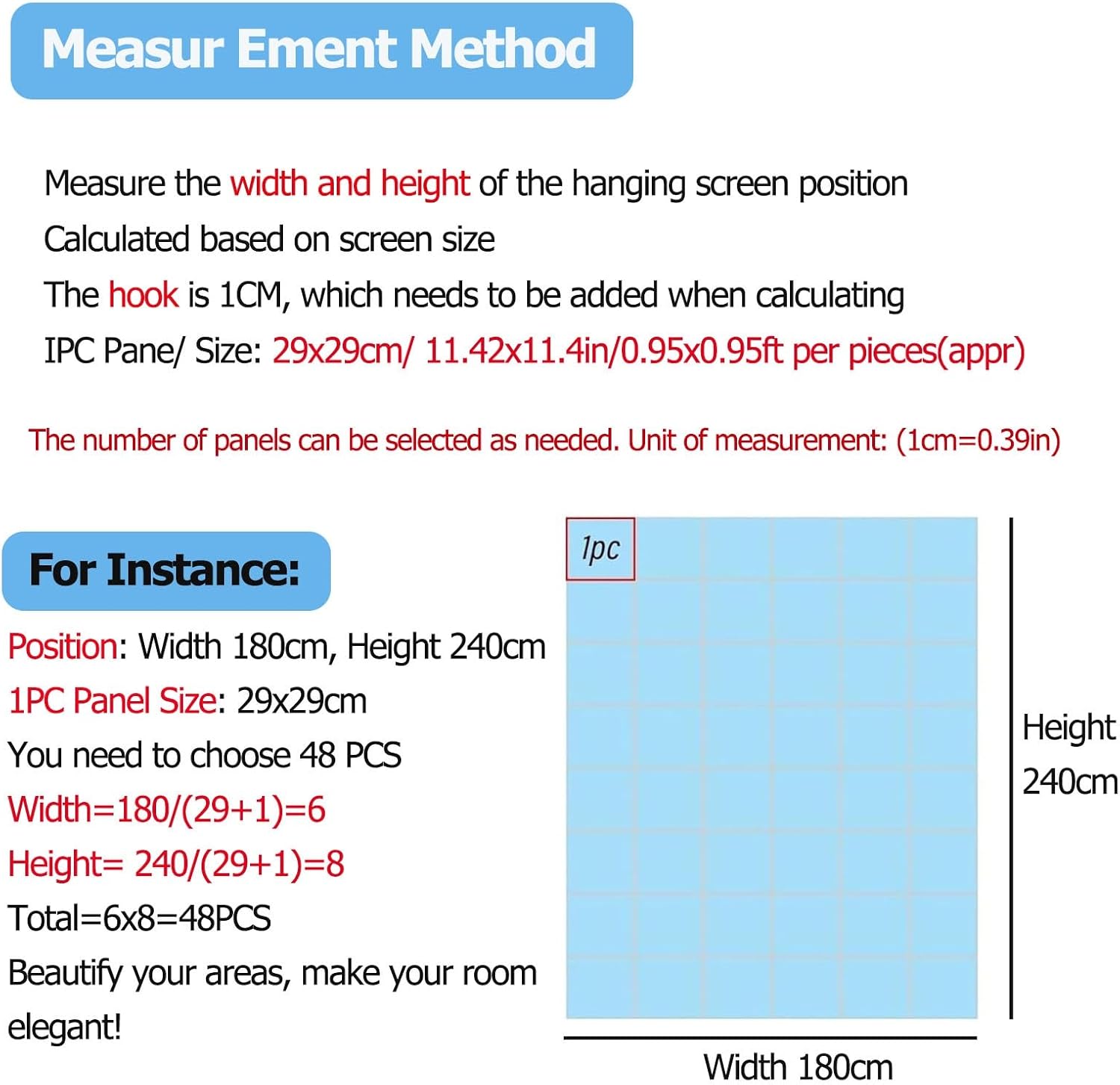 Hanging Room Divider for Home & Office - Privacy Screens & Room Partition for Bedroom, Dining, Hotel, Restaurant - Easy Installation with Accessories