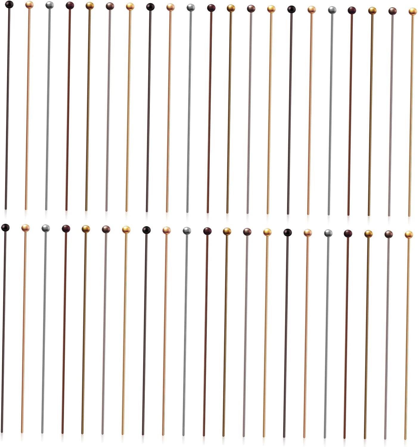 TEHAUX 200 Pcs Bendable Ball Head Needles Jewelry Making Pins for DIY Earrings Bracelets Necklaces Crafts Accessories