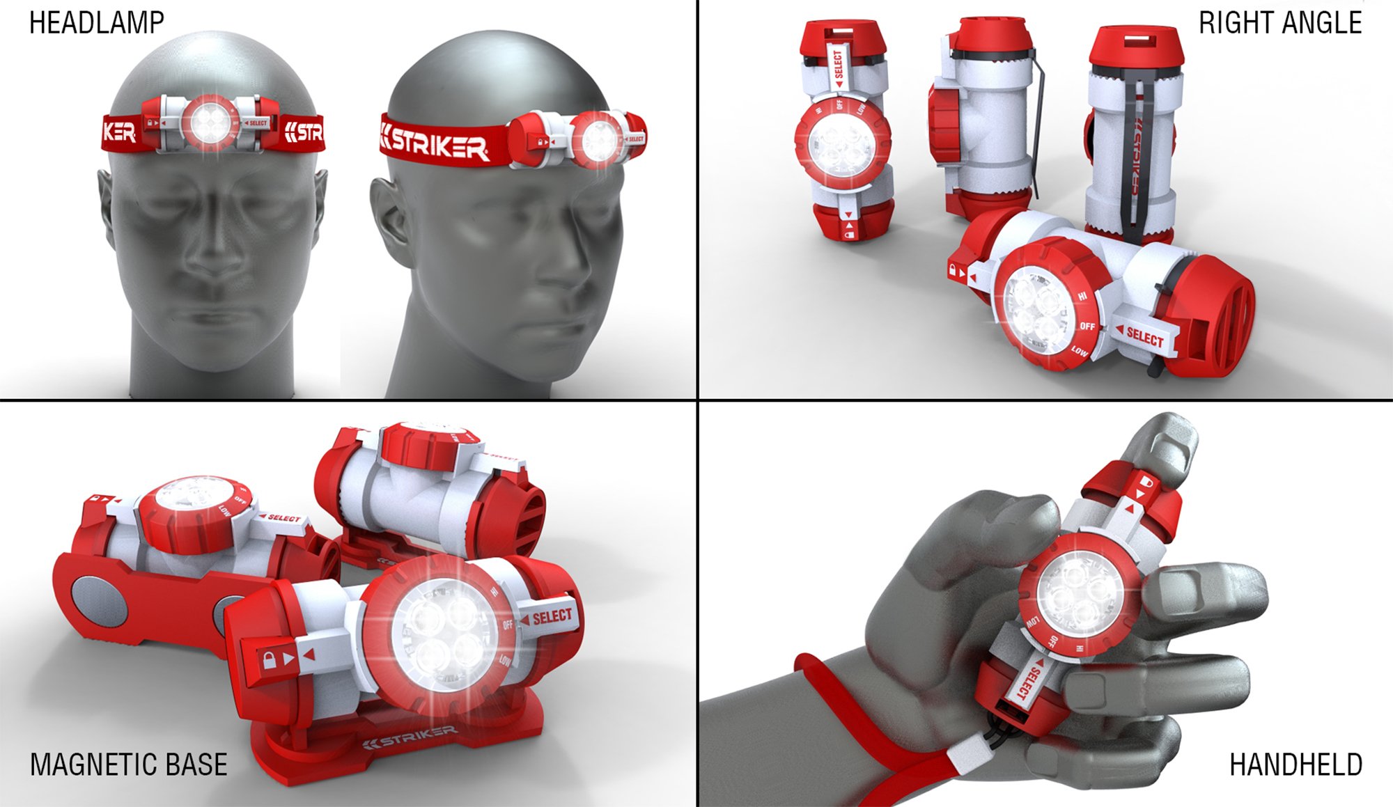 Striker Capsule 4-in-1 Headlamp and Tactical Magnetic Flashlight