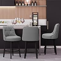 Vista 2 de Bar Stools with Back Set of 2, Stools for Kitchen Counter Height 35-42" Counter Height Bar Stool Chairs, Wood Leg Bar Chairs with Footrest for Bar