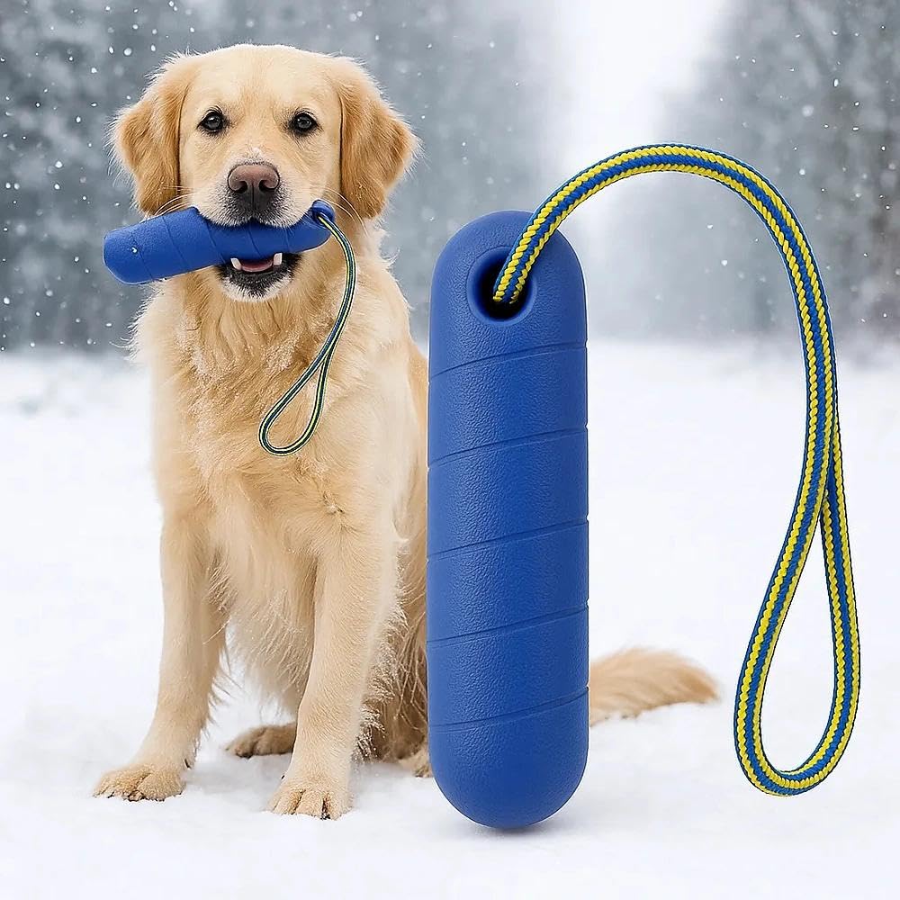 HENGBIRD Hundespielzeug Winter EVA Dummy Hundetraining – Interaktives Kauspielzeug Hund mit Seil, Anti Stress Indoor Spielzeug für Zahnpflege Robust Pflegeleicht, Dummy Hundetraining für mittlere Hund