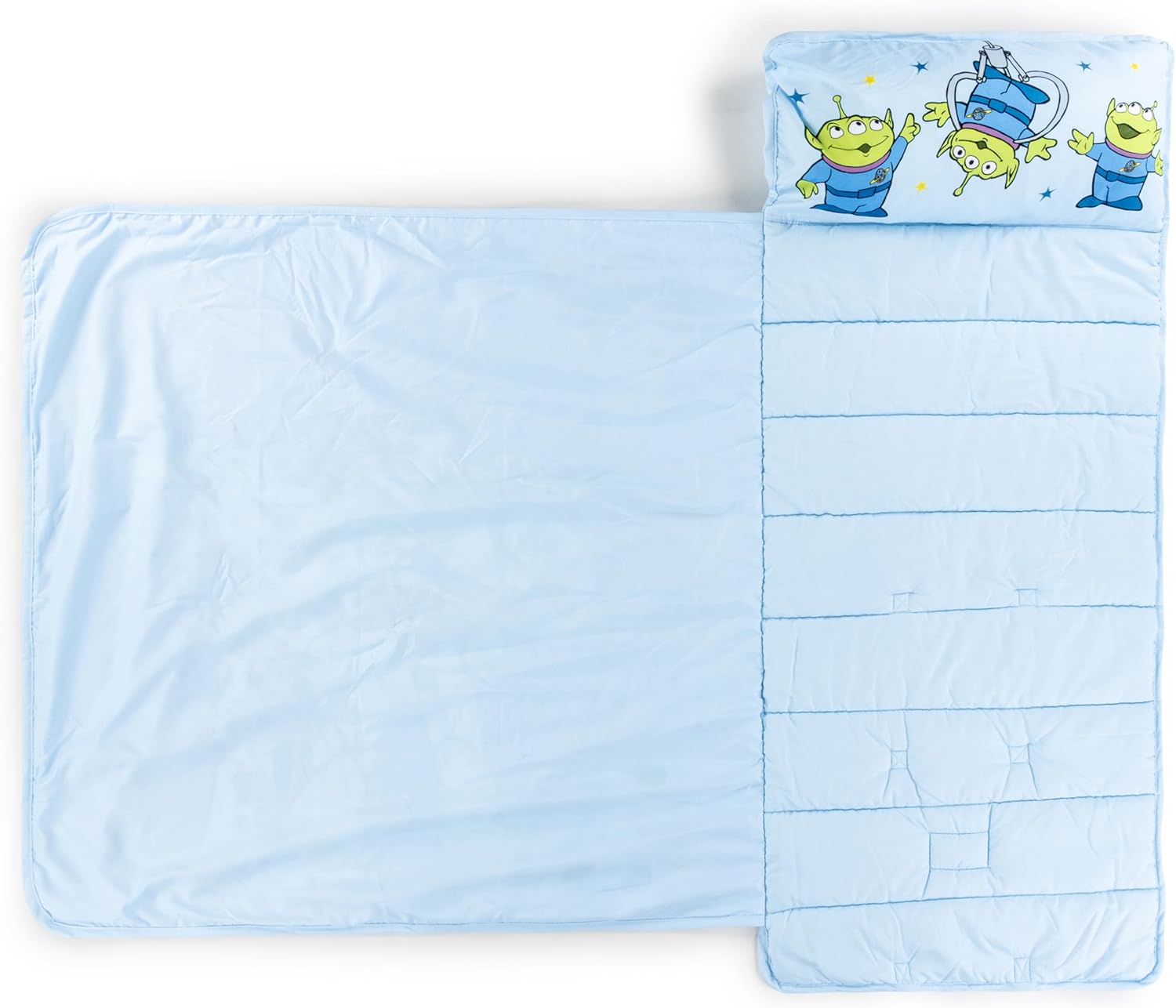 Jay Franco Kids Nap Mat with Embedded Pillow & Blanket – Soft 46"x20" Microfiber Sleeping Bag with Name Tag & Handle for School, Travel, Sleepover