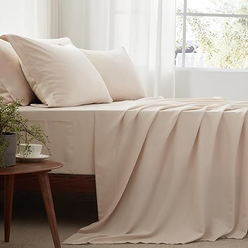 Miniatura 6 de Juego de edredón individual de 5 piezas, ropa de cama beige en una bolsa con sábanas, edredones de tamaño individual con 1 edredón, 1 funda de