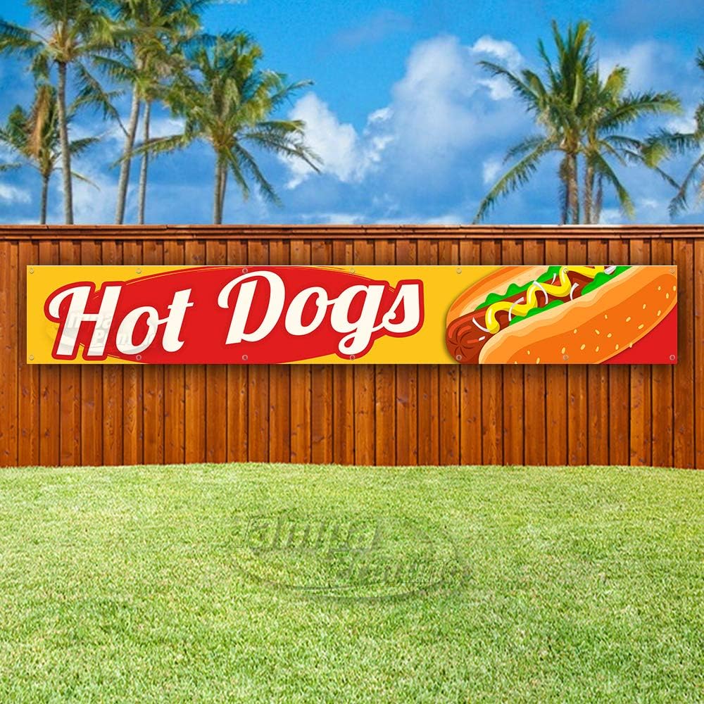 Hot Dogs Extra Large 13 oz Banner Heavy-Duty Vinyl Single-Sided with Metal Grommets