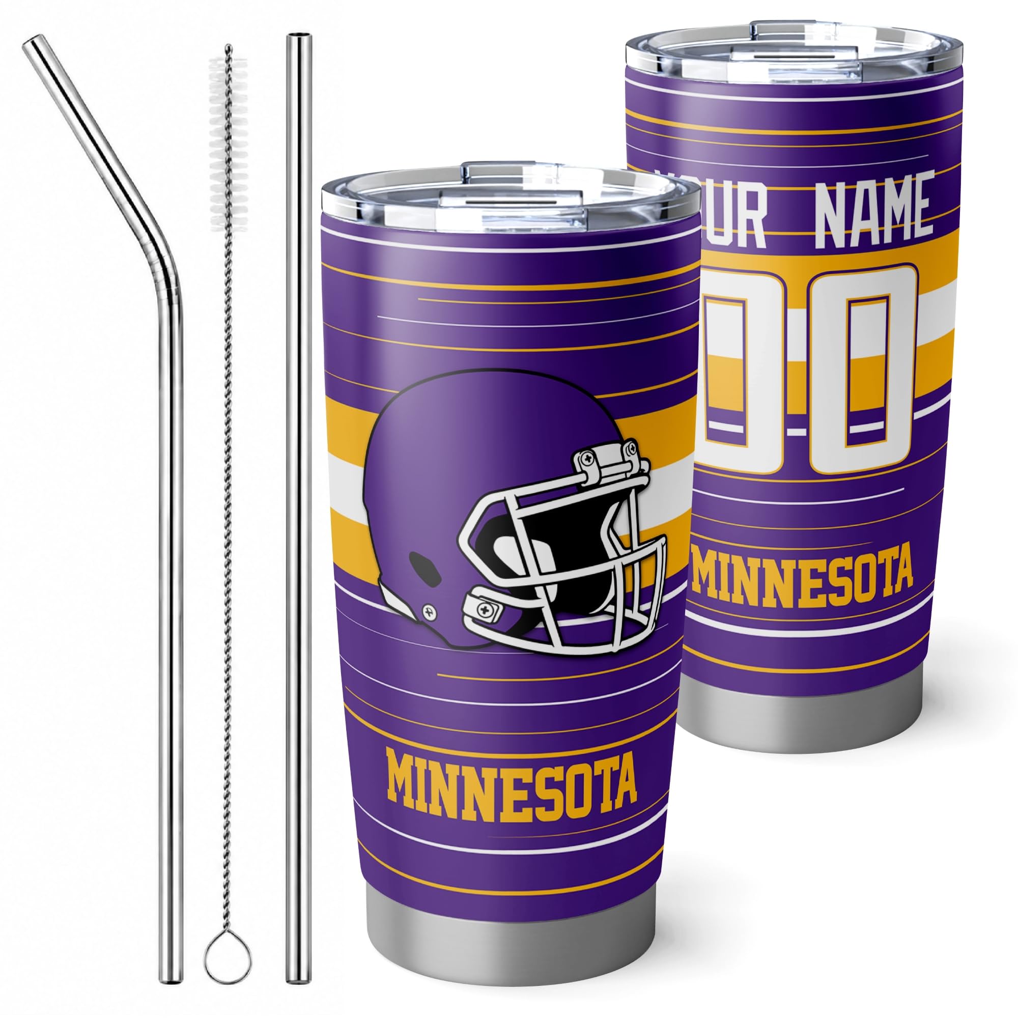 Minnesota Tumbler 20oz Travel Mug Gifts Custom Name Number