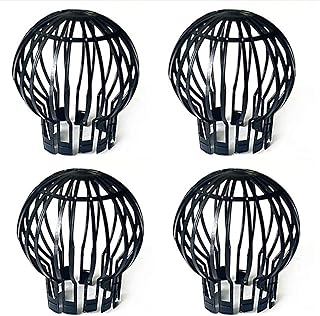 ZWMBYN Down Pipe Gutter Balloon Guard Filter Strainer, Leaf Filter Gutter Downspout Protection Plastic Outdoor Drain Cover, Stop Leaves Seeds and Other Debris Gutter Cleaning Tool, Pack of 4