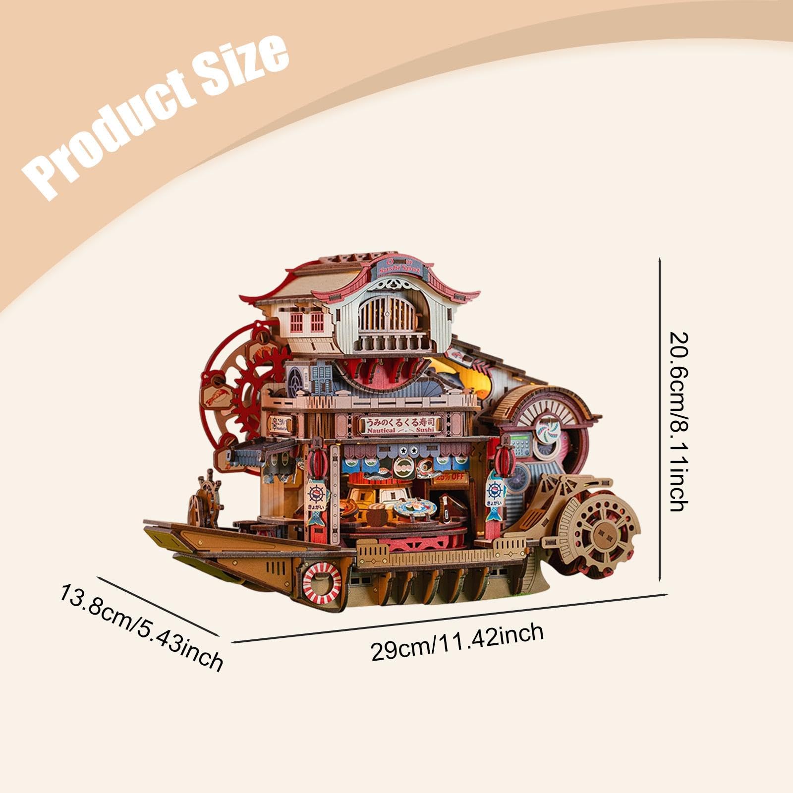 Kit Fai da Te per casa delle Bambole in Miniatura, Kit per Costruire Barche di Sushi, Ornamenti, Mini di Diorama per Ragazzi, Famiglie, Bambini e