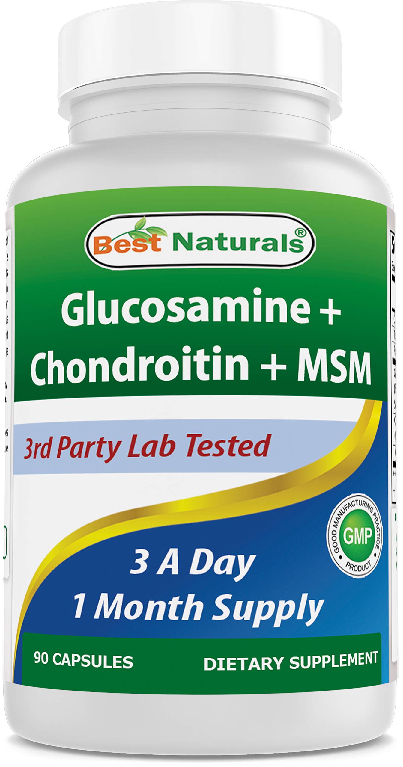 Best Naturals, Glucosamine Chondroitin MSM Supplements, 2600 mg per Serving, 90 Capsules (90 Count (Pack of 1))
