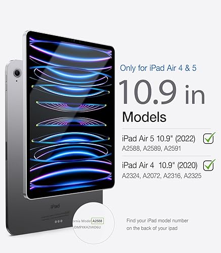 Miniatura 2 de TORRAS Funda para iPad Air de 5 y 4 generación, iPad Pro de 11 pulgadas con soporte para lápices, funda de cuero protectora a prueba de golpes,