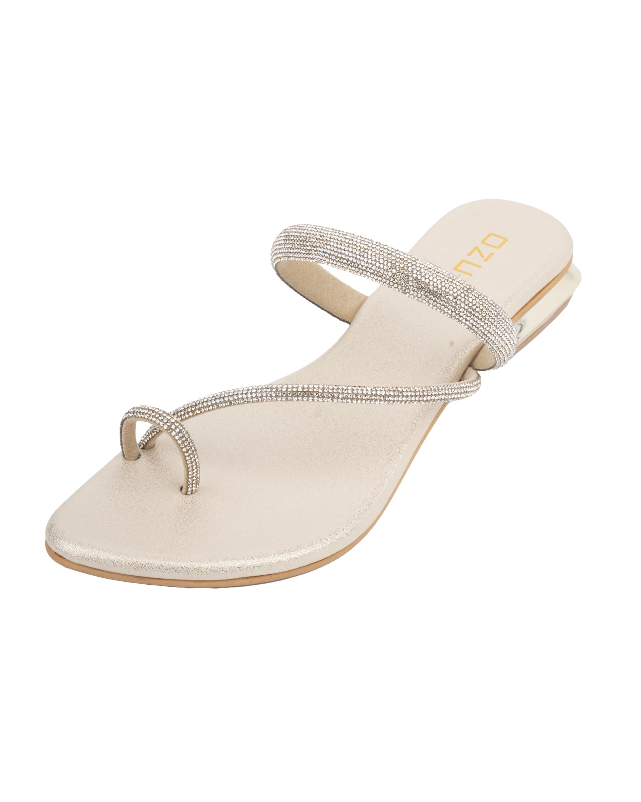 OZURI Womens Rhinestone Embellished One toe Flats - (10538) (GOLD, 8) (B0CVQCPQLG) Amazon Price History, Amazon Price Tracker
