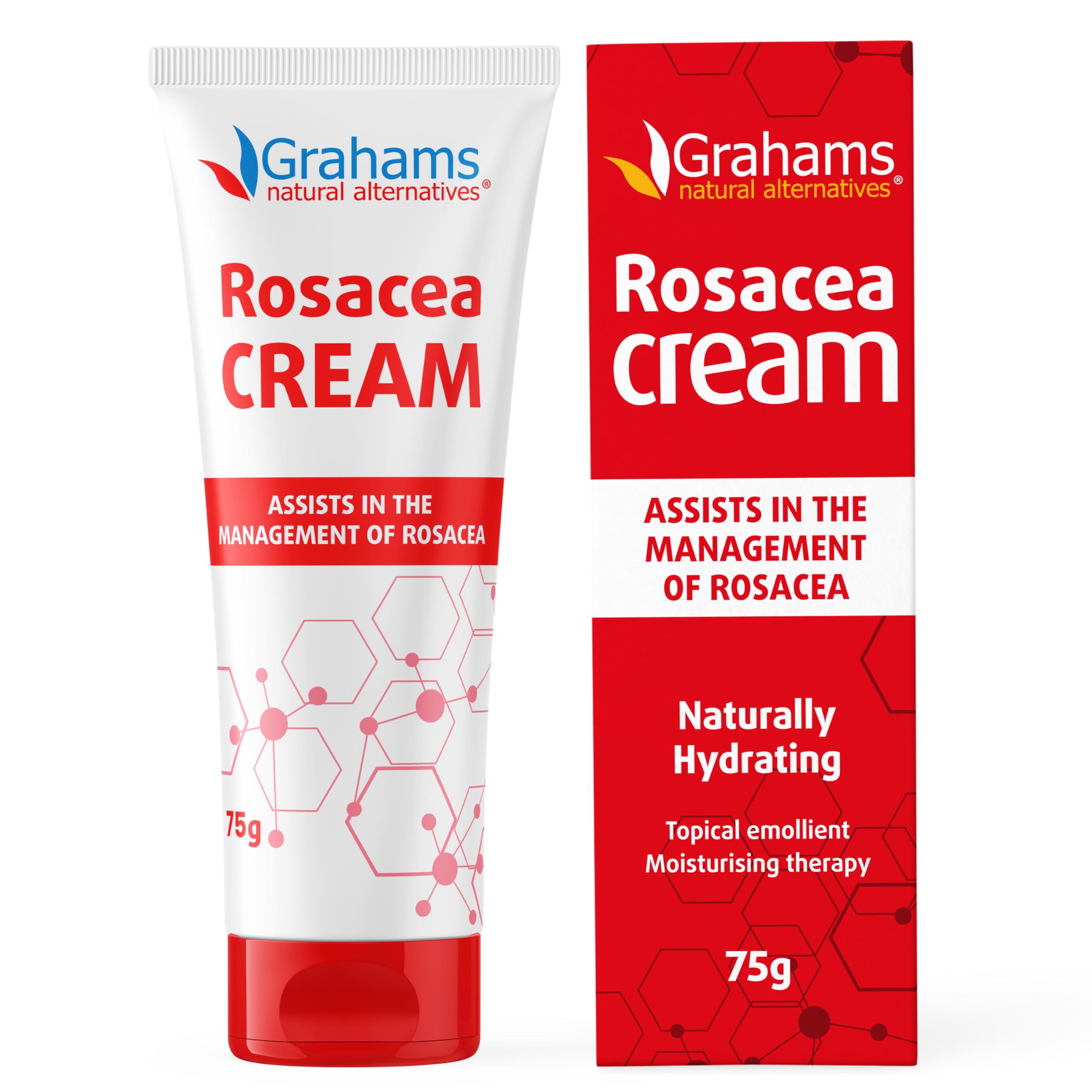 Rosacea Cream - Clinically Proven Anti-Redness Treatment for Face to Soothe, Moisturise, Hydrate & Calm Sensitive Rosacea-Prone Skin - Hypoallergenic, Steroid-Free (1 x 75 g)
